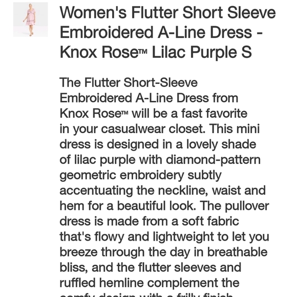 Knox Rose Woman's Flutter Short Sleeve Embroidered A-line Dress - Picture 4 of 14
